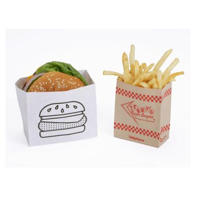 China Recyclable Small Mini Craft Paper Lunch Fast Food Bag French Fry Fries Chips Chicken Packaging Paperbag Brown Packaging Without Handles for sale