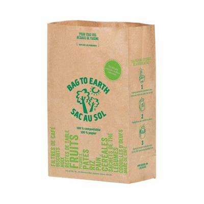 China 50 Pounds Brown Craft Kraft Paper Compostable 100% Biodegradable Food Waste Recyclable Disposable Compost Waste Bags Without Handles for sale