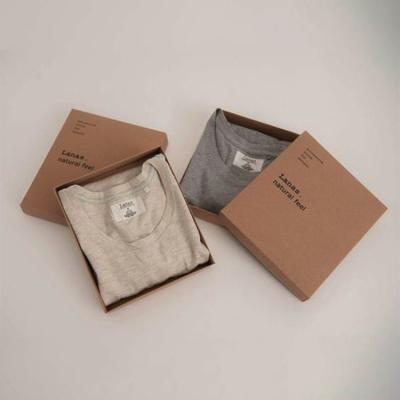 China Recyclable Custom Size Private Label Printed Luxury Formal Tee Customized Mens Suit T-shirt Clothing Kraft Paper Boutique Gift Packaging Box for sale