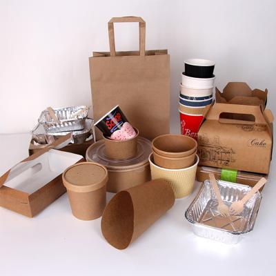 China Wholesale Custom Disposable Take Out Kraft Paper Noodle Burger Lunch Packaging Disposable Paper Take Out Boxes And Food Cup for sale