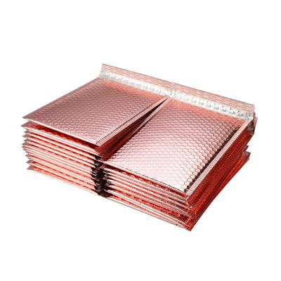 China Strong Adhesive/Shock-resistance/Waterproof/Nice Printing Custom Printed Metallic Foil Rose Gold Plastic Envelopes Mailing Padded Poly Bubble Mailer Bag for sale