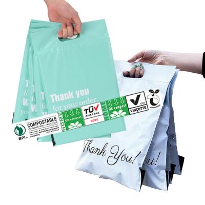 China Tearproof/Strong Adhesive/Opaque/Perfect Printing/Shipper Compostable Viable Biodegradable Eco Bolsas Security Polymailers Poly Logo Plastic Mailing Shipping Bags Custom Made With Handle for sale