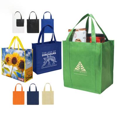 China Azo FREE/Sustainable& Wholesale custom logo reusable/durable/eco-friendly printed eco friendly reusable grocery packaging recycled pp fabric shopping non woven bag for sale