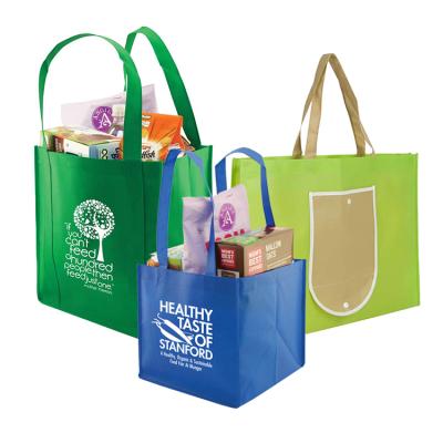 China Reusable Reusable Folding Supermarket Grocery Foldable Packaging Eco-Friendly Custom Recyclable Nonwoven Carry On Folding Shopping Bag for sale