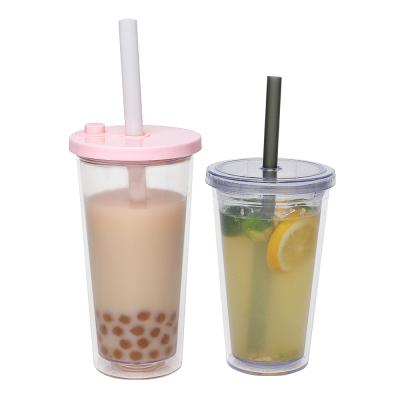 China Daily Use Fashional Style Customized Logo Cups Coffee,Private Label Plastic Boba Tea Cups With Lids for sale