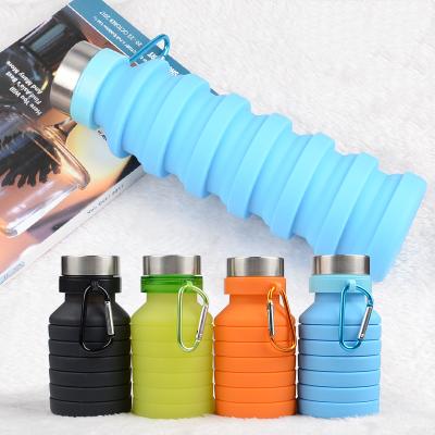 China Sustainable Trending Products 2020 New Arrivals Sport Silicone Travel Bottle With Carabiner for sale