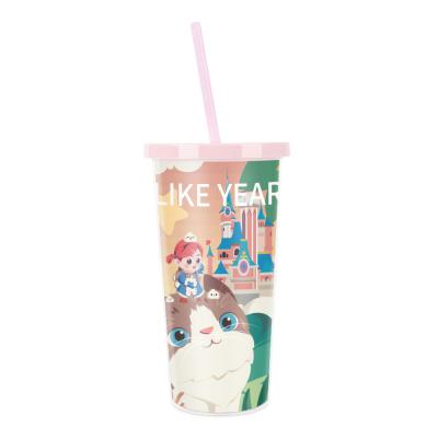 China 2021 New Children's Day Unique Viable Gift Eco-Friendly Acrylic Coffee Double Walled Reusable Plastic Cup for sale