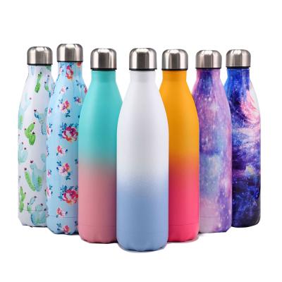 China Viable Custom Logo Matte Metal Vacuum Insulated Water Bottles 500ml Sports Stainless Steel Sublimation Water Bottles for sale