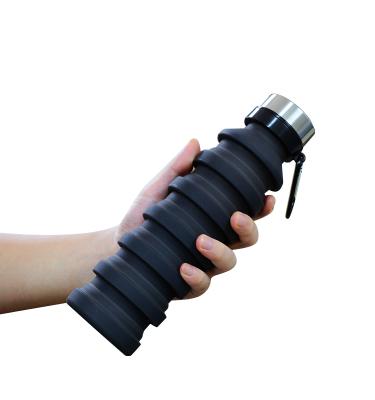 China Sustainable Private Label BPA Free Folding Sports Folding Water Bottle Travel Sports Silicone Water Bottle for sale