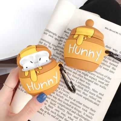 China 3D Silicone Case Cute Cartoon Honey Case For AirPods 1 2 Boxes Cute Soft Silicone Wireless Earphone Protect Cover Earphone funda for Airpods pro for sale