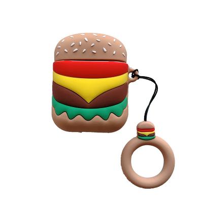 China 3D Case Cute Hamburger 3D Soft Silicone Case Earphone Cases For Apple Airpods 1 2 Protect Cover Earphone Case for sale