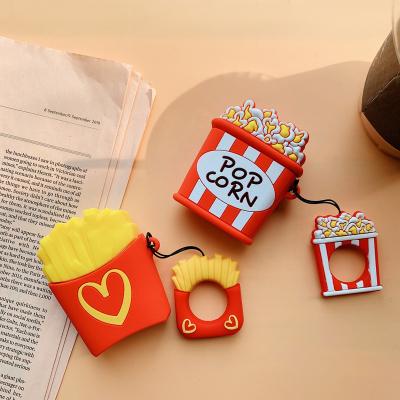 China Cute 3D Silicone Case Food French Fries Silicone Case For Apple Airpods 1 Wireless Earphone 2 Box Filling Cover Device For Airpods pro for sale