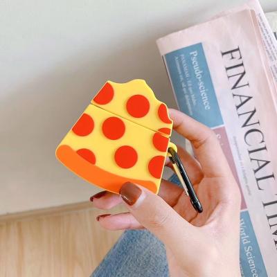 China Cute Silicone 3D Case Food Pizza Silicone Case For Airpods 1 2 Wireless Earbuds Charging Box Cover for sale