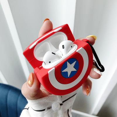 China Soft\Comfortable\Safety\Flexible Captain America Marvel Silicone Cases For Airpods 1 Earphone Filling Cover 2 3 Wireless Protector For Airpods pro for sale