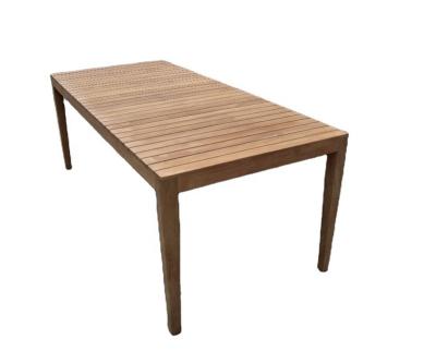 China China Supplier Outdoor Aluminum Frame Teak Wood Weather Furniture Top Outdoor Dining Table for sale