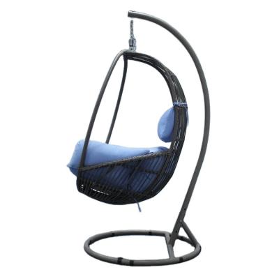 China Durable Stable Outdoor Wicker Rattan Swing Egg Hanging Chair Wicker With Stand for sale