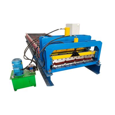 China Hydraulic Press Glazed Roofing Tile Roll Forming Machine Galvanized Glazed Metal Roof Sheet Roll Forming Machine Prices for sale