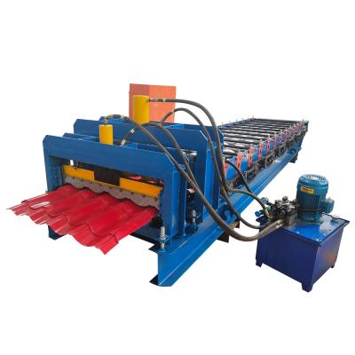 China Glazed Hydraulic Press Roofing Tile Roll Forming Machine Customizable Glazing Profile Drywall Tile Step Roll Forming Machine for sale