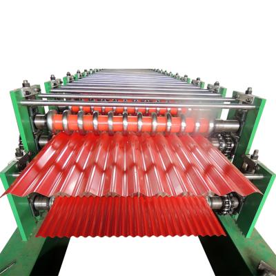 China Building Material Stores Metal Roofing Sheet Double Layer Corrugated Roll Forming Machine for sale