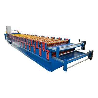 China Building Material Shops Used Double Layer Color Coated Steel Deck Roof Sheet Making Roll Forming Machine for sale