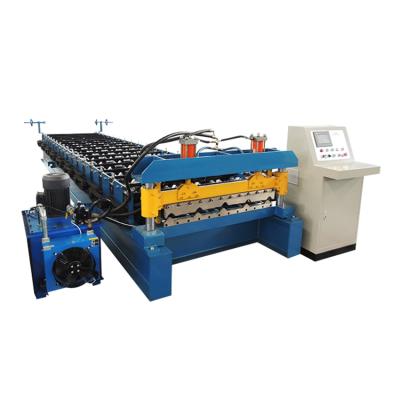 China PLC Controlled Metal Profile Cold Roll Forming Machine Trapezoidal Roofing Sheet Double Iron Roof Cold Roll Forming Machine for sale