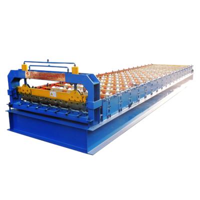 China Building Material Stores Metal Steel Roof Panel Trapezoidal Tile Roll Forming Machine For Sale for sale