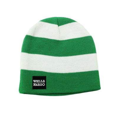 China JOINT Wholesale Custom Striped Beanie Hat For Men And Women Acrylic Knitted Warm Plain Beanie Winter Hat for sale