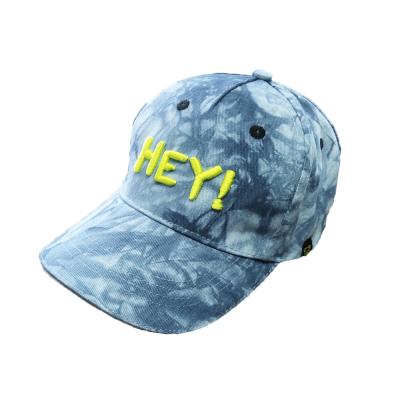 China New Fashion 6 Panel Tie Dye COMMON Colored Embroidery Washed Baseball Cap Travel Hat Sun Outdoor Hat for sale