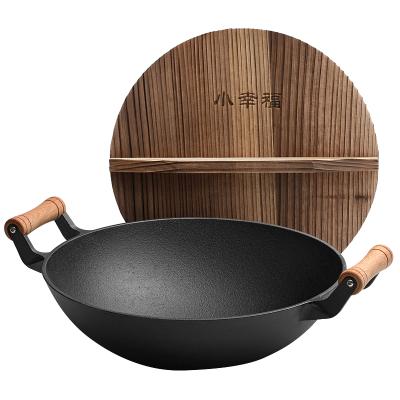 China Sustainable Hot Selling Large Capacity Carbon Steel Wok With Binaural Handle for sale