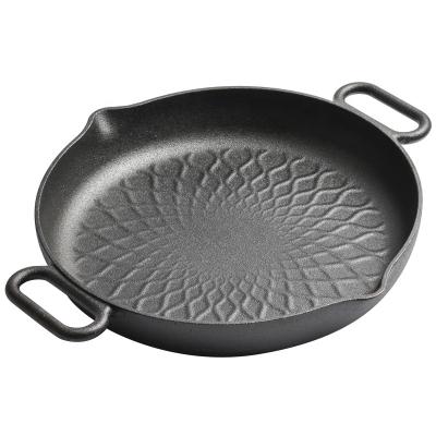 China Sustainable Pre-Seasoned Cast Iron Pancake Pan Pizza Pan For Baking for sale