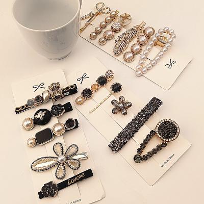 China Trendy Hair Pins Women Glitter Fancy Bling Rectangle China Style Hair Accessories Hair Clips For Girls Hollow Out Metal 2021 Korean HOT for sale