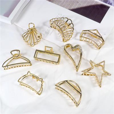 China Trendy Hair Pins Women Glitter Bling Rectangle Hair Clip China Style Fancy Hair Accessories Girl Hollow Out Metal NEW 2021 Korean HOT for sale