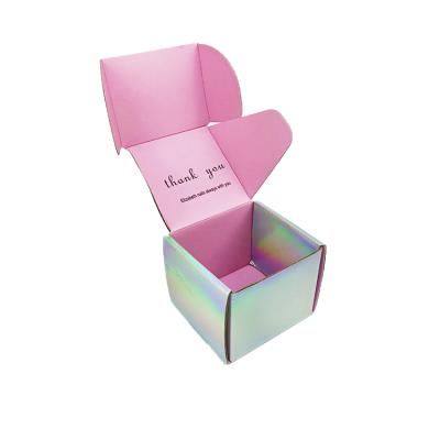 China Good Quality Recyclable Custom Small Pink Corrugated Jewelry Boxes With Custom Logos for sale