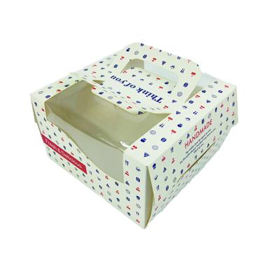 China Sencai Bestseller Logo Packaging 10x10x10 Fancy Recyclable Custom Cake Boxes With Clear Window for sale