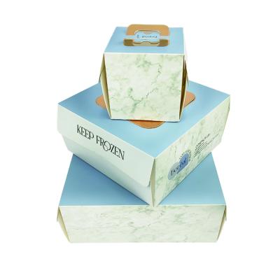 China Recyclable Custom Size Square Rectangular Transparent Wedding Cake Box For Guest With Logos for sale