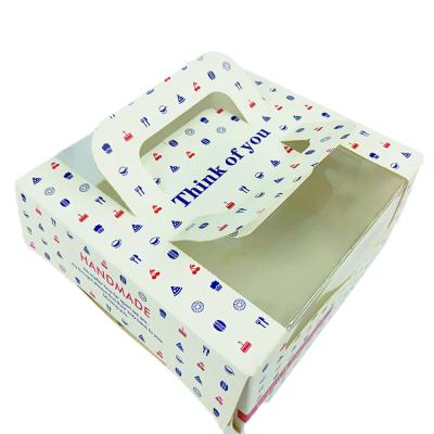 China Recyclable Custom Design Food Grade Art Paper Box Packaging Round Cake Muffin 10*10*5 With Clear Window for sale