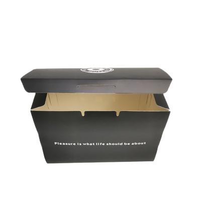 China Recyclable Custom Black Custom Size Art Paper Food Packaging Box With CMYK Design Print for sale