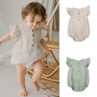 China New Nordic Children's Clothes Ins Summer Comfortable Breathble Style Baby's Small Flying Sleeve One-Piece Rompers for sale