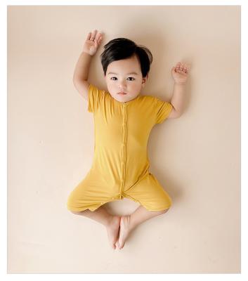 China New breathable baby clothes summer slim style baby ice clothes modal short sleeved silk pajamas for sale