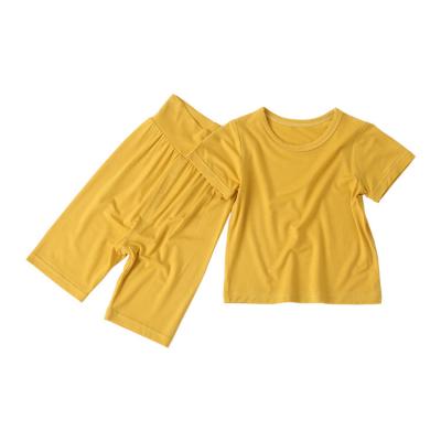 China Wholesale Breathable Modal Pajamas Summer Lightly Style Baby Short Sleeve Ice Silk Home Clothes Set Baby Air Conditioning for sale