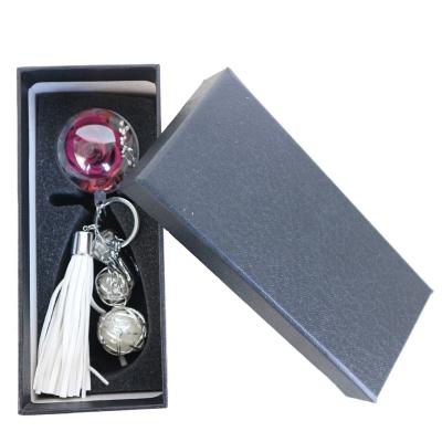 China Keep up to 3 years preserved rose durable single key chain mini flower head in acrylic ball with gift box wholesale for valentine for sale