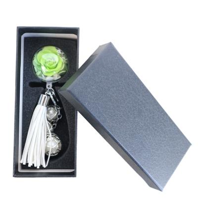 China Hold Up To 3 Years Preserved Durable Flower Head Forever Love Key Chain Roses Wholesale In Gift Box For Valeine's Day for sale