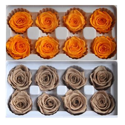 China Hold Up To 3 Years Of Preserved Fresh Short Stem Roses Eternal Flower Forever 4-5cm Head In Gift Box For Christmas for sale