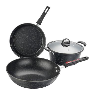 China General Sustainable Use For Gas And Induction Cooker Energy-collecting Pot Base Non Stick Cookware Set Nonstick for sale