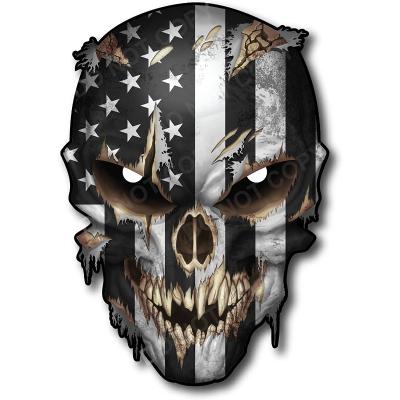 China Body Stickers Skull with Eyes Reflective Truck Sniper Car Stickers Vinyl Decal Marines Army Navy American Flag Military Graphic for sale