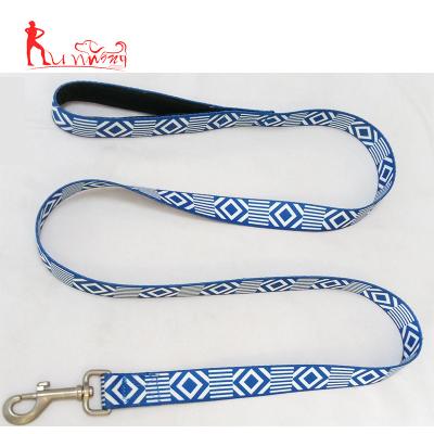 China Durable Custom Printing Products Lightweight Nylon Webbing Dog Jogging Pet Leash Lead With Soft Padded Handle for sale