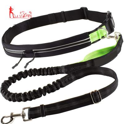 China Thoughtful Retractable Bungee Hands Free Dog Leash For Running Walking Jogging Training Hiking With Waist Pouch for sale