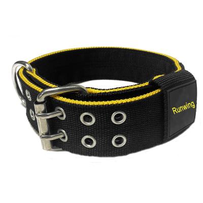 China Durable strong tactical dog collar 2 inches wide, thick webbing with heavy duty metal buckle for large dogs for sale