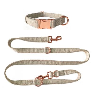 China Sustainable Personalized Soft Plaid Design Dog Collar And Leash Set , Fashion Checkers Woven Pattern for sale