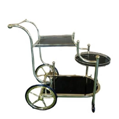 China Modern Luxury Metal Restaurant Trolley Cart Bar For Hotel for sale